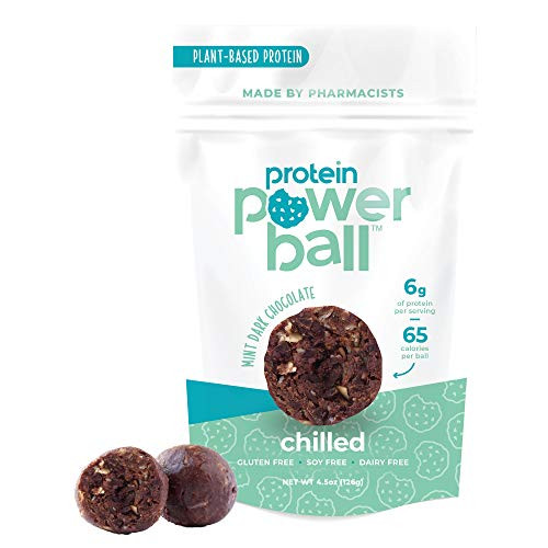 Protein Power Ball Healthy Snacks Gluten Free Dairy Free Soy Free Vegan Snack Energy Bites Mint Dark Chocolate 1 Pack