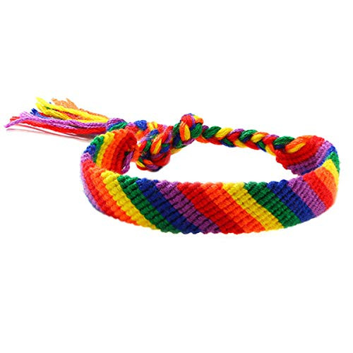 Nanafast Rainbow LGBT Bracelet Adjustable Handmade Pride Braided Bracelet for Gay   Lesbian Rainbow Pride Bracelet Gifts 13mm