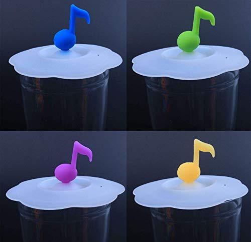 4 pcs Silicon Cup Lids Cup Covers Anti-dust Glass Cup Cover Coffee Mug Suction Seal Lid Cap 10_5cm Blue Musical notes 4 pcs Silicon Cup Lids Cup Covers Anti-dust Glass Cup Cover Coffee Mug Suction Seal Lid Cap 10_5cm Blue Musical notes