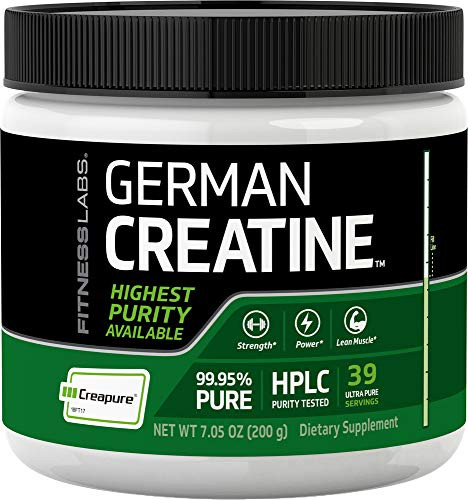 Fitness Labs German Creatine Powder - Creapure Brand - 40 Servings 200 Grams
