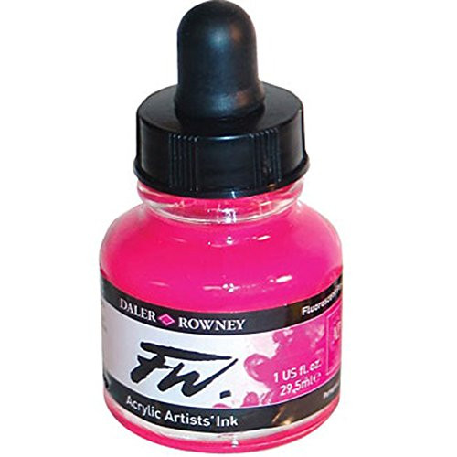 Daler Rowney FW Artists Acrylic Ink 29_5 ML Pot - Fluorescent Pink