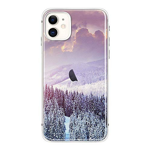 FancyCase Compatible with iPhone 11-New Landscape Style Soft Silicone Protective iPhone 11 Case Winter Forest