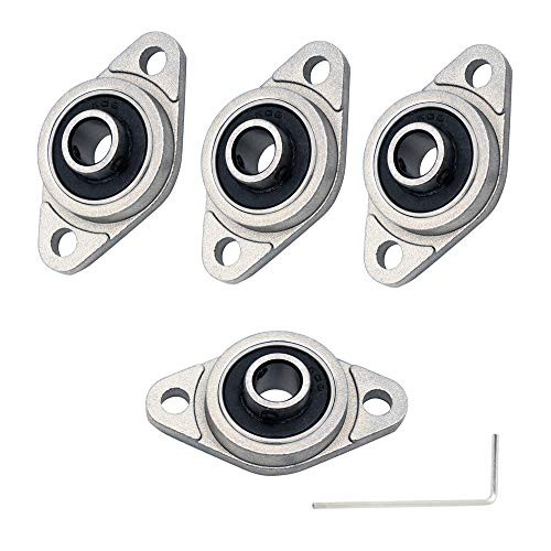 CCTVMTST 4Pcs 8mm Bore Diameter Flange Pillow Block Bearing Rail Mounted