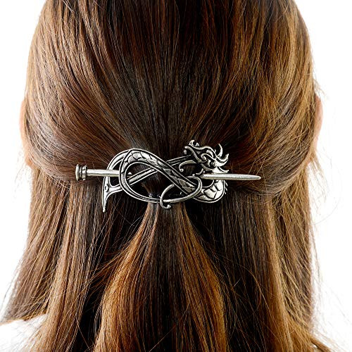 Viking Dragon Hair Hairpins Clips- Norse Celtic Knot Hair Accessories Hair Slide Hair Barrettes Irish Hair Decor for Long Hair Jewelry Braids Hair Stick With Dragon Design AN-B2 Viking Dragon Hair Hairpins Clips- Norse Celtic Knot Hair Accessories Hair Slide Hair Barrettes Irish Hair Decor for Long Hair Jewelry Braids Hair Stick With Dragon Design AN-B2
