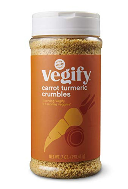 VEGIFY Orange Carrot with Turmeric Crumbles  Add a serving of veggies to salads meats pasta  Replace croutons bacon bits and bread crumbs  Vegan gluten free high fiber  7 oz Bottle