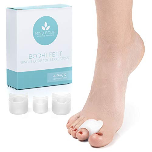 Mind Bodhi Toe Separators 4-Pack Small and Large to Cushion The Big Toe and Prevent it from Drifting Inwards Toe Spacers Toe Spreader Toe Straightener Bunion Corrector Toe Stretcher - White Mind Bodhi Toe Separators 4-Pack Small and Large to Cushion The Big Toe and Prevent it from Drifting Inwards Toe Spacers Toe Spreader Toe Straightener Bunion Corrector Toe Stretcher - White