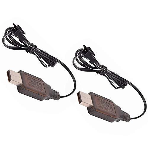4_8v SM2P Plug USB Charge Cable with Protection for 4_8v Ni-Mh Ni-Cd Battery with sm-2p Plug RC Car Toy?2 Pack?