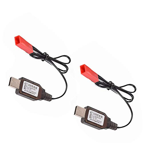6_0v JST Plug USB Charge Cable with Protection for 6_0v Ni-Mh Ni-Cd Battery Pack with Jst Plug RC Car Toy?2 Pack?