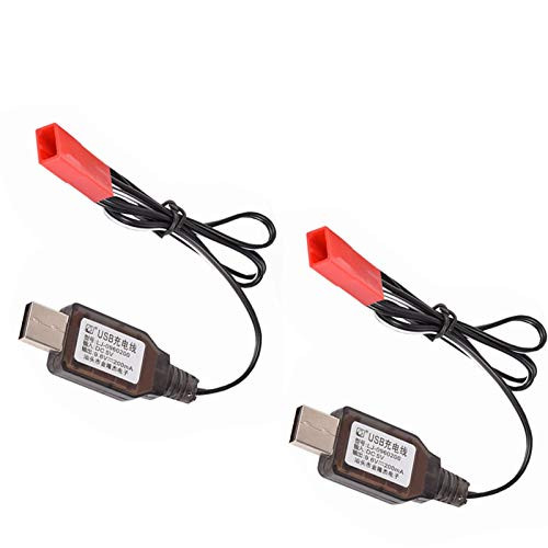 8_4v JST Plug USB Charge Cable with Protection for 8_4v Ni-Mh Ni-Cd Battery Pack with Jst Plug RC Car Toy?2 Pack?