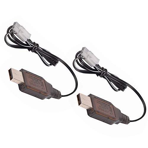 4_8v Standard Tamiya Plug USB Charge Cable with Protection for 4_8v Ni-Mh Ni-Cd Battery Pack with Standard Tamiya Plug RC Car Toy?2 Pack?