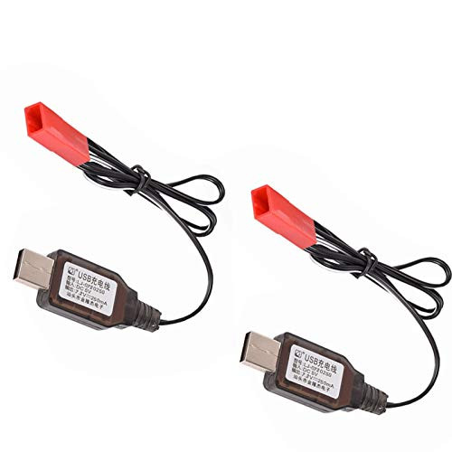 7_2v JST Plug USB Charge Cable with Protection for 7_2v Ni-Mh Ni-Cd Battery Pack with Jst Plug RC Car Toy?2 Pack?