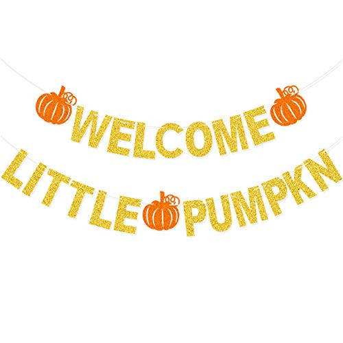 Gold Glittery Welcome Little Pumpkin Banner Thanksgiving Fall Theme Baby Shower Birthday Decor Pumpkin Baby Shower Party Decorations Gold Glittery Welcome Little Pumpkin Banner Thanksgiving Fall Theme Baby Shower Birthday Decor Pumpkin Baby Shower Party Decorations