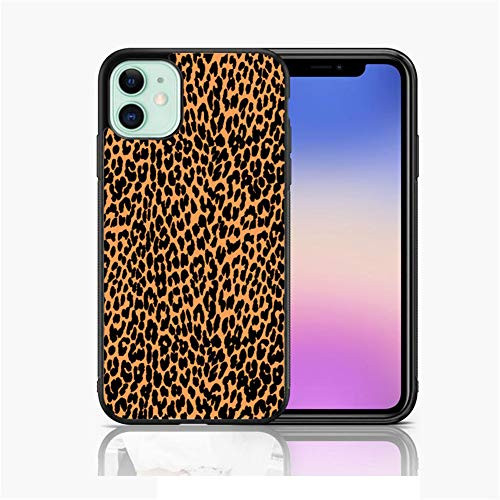 XUNQIAN iPhone 11 Pro Max Case Fashion Leopard Print Pattern Thin Soft Black TPU Tempered Mirror Material Protective Case for Apple iPhone 11 Pro Max Cases C-for iPhone 11 Pro Max