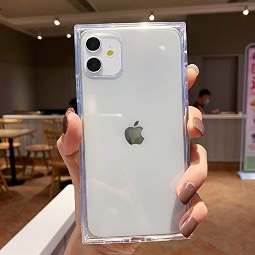 Tzomsze Compatible with iPhone 12iPhone 12 Pro Clear Square Case Reinforced Corners TPU Cushion Crystal Clear Slim Cover Shock Absorption TPU Silicone Case 6_1 inch 2020-Clear