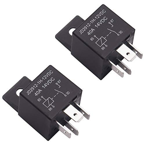 smseace 2PCS DC 12V 40A 4PIN SPST Electrical Relay Used for Automotive Truck Motor JD2912-1H-12VDC 40A 14VDC Normally Open Relays JDC-4p-12v-40A-2PCS