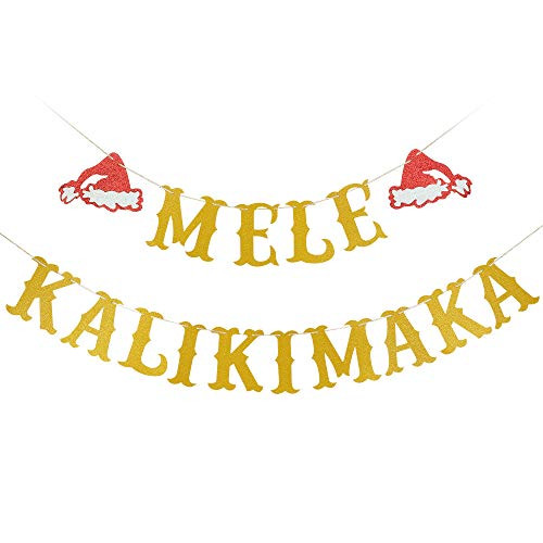 Mele Kalikimaka Banner Gold Glitter- Gold Christmas Decorations Mele Kalikimaka Party Decorations Mele Kalikimaka Christmas Decorations Christmas Decorations Mantle