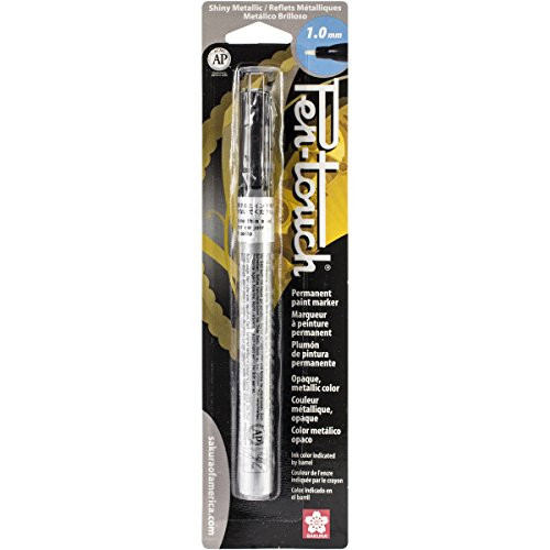Sakura 41382 Blister Card Pentouch Metallic Ink Marker, Fine, Silver