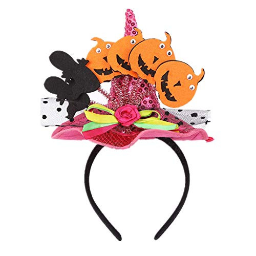 Girls Halloween Headband Witch Hat Spider Pumpkin Hairband Hair Accessory Halloween Cosplay Costume Dress Up Party Supplies 1