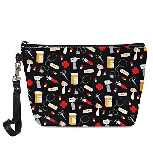 Amzbeauty Nurse Design Makeup Bag PU Leather Purse Toiletry Pouch Travel Cosmetic Bags with Zipper Gift for Women Amzbeauty Nurse Design Makeup Bag PU Leather Purse Toiletry Pouch Travel Cosmetic Bags with Zipper Gift for Women