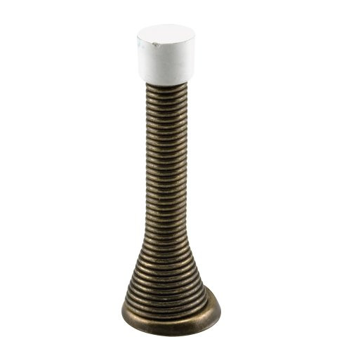 Prime-Line Products U 9038 Spring Door Stop, 3-Inch Hd, Antique Brass,(Pack of 3)