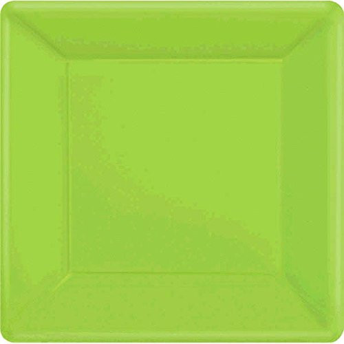 Amscan Kiwi Green Square Paper Plates, 20 Ct. | Party Tableware