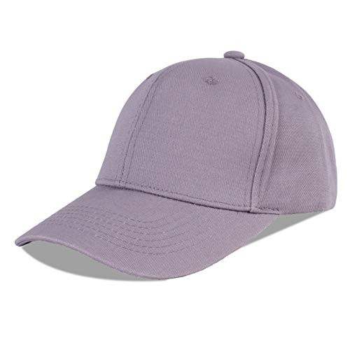 LANGZHEN Baseball Dad Cap 100 Cotton Fits Men Women Classic Adjustable Plain Hat Grey