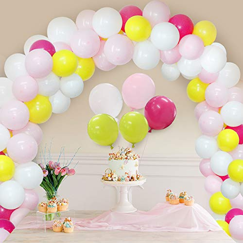 NIUBER Pink Balloon Arch Kit Pink and White Balloons Garland Arch Kit 105 Pcs for Birthday Decorations Baby Shower Girl Women