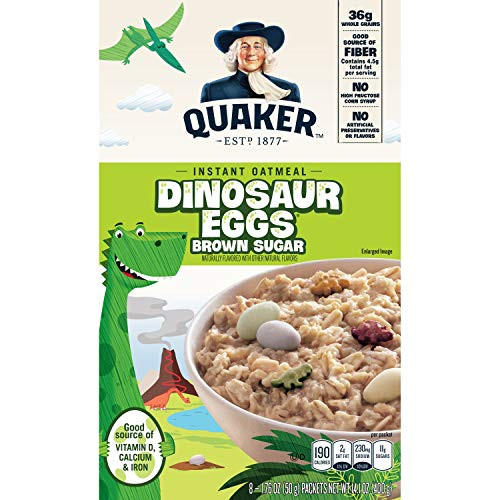 Quaker Instant Oatmeal Dinosaur Eggs Brown Sugar 8 Ct 14_1 Oz Quaker Instant Oatmeal Dinosaur Eggs Brown Sugar 8 Ct 14_1 Oz
