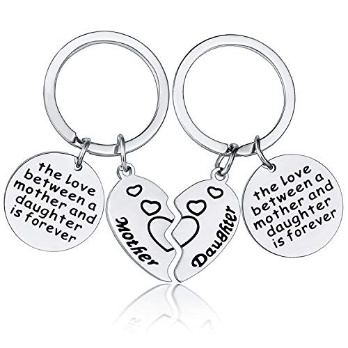 2 Pcs Mom keychain Mother Gifts Mothers Day Gifts Keychain for Mom from Daughter The Love Between Mother and Daughter Is Forever Double Heart Key Chain Gifts for Women 2 Pcs Mom keychain Mother Gifts Mothers Day Gifts Keychain for Mom from Daughter The Love Between Mother and Daughter Is Forever Double Heart Key Chain Gifts for Women