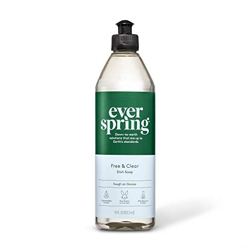 Free   Clear Liquid Dish Soap - 18 fl oz - Everspring