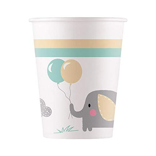 Elephant Baby Compostable Paper Cups 8pk