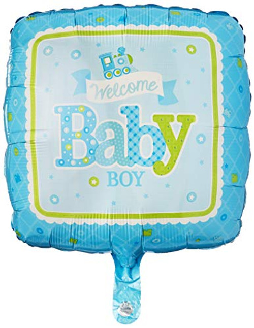 Anagram Welcome Baby Boy Train Foil Balloon 18 Multicolored Anagram Welcome Baby Boy Train Foil Balloon 18 Multicolored