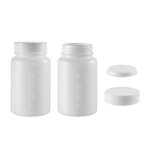 uxcell Plastic Lab Chemical Reagent Bottle 250ml8_5oz Wide Mouth Sample Sealing Liquid Storage Container 2pcs