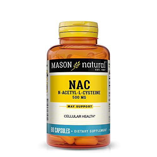 Mason Natural NAC Amino Acid Capsules 60 Count Dietary Supplement Supports and Protects Cellular and Immune Functions Supports Overall Health and Wellness