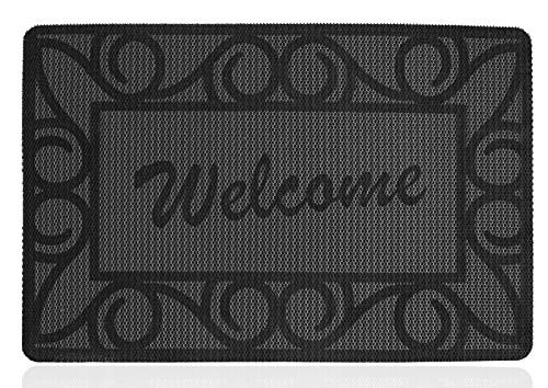 FGSS Home Decor PVC Welcome-Door-Mat Anti-Skid 18x30 Inch Welcome 18x30