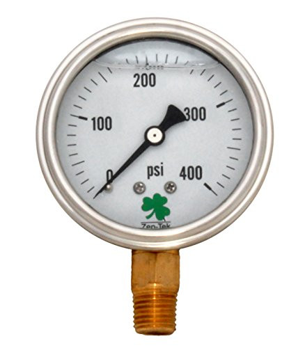 Zenport LPG400 Zen-Tek Glycerin Liquid Filled Pressure Gauge 400 PSI