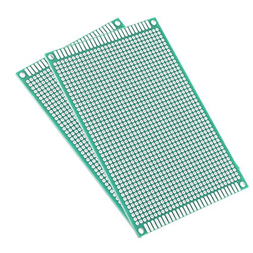 uxcell 2pcs 8x12cm Double Sided PCB Board Universal Printed Circuit Proto Board for DIY Soldering Electronic Projects Practice Test Circuit