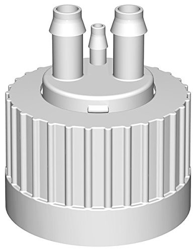 VersaCap 38-430 Bottle Caps Open Cap with Tangle Free Hose Barb Adapter Two 14 Inch Barbs for 14 Inch ID Tubing One 18 Barb for 18 Inch ID Tubing Pack of 4