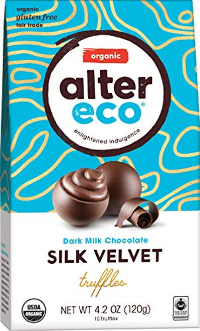 Alter Eco  Silk Velvet Truffles  39 Pure Dark Cocoa Organic Dark Chocolate Truffles 10 Truffle Bag