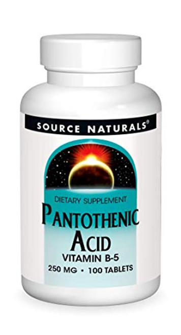 Source Naturals Pantothenic Acid 250 mg Vitamin B-5 Dietary Supplement - 100 Tablets Source Naturals Pantothenic Acid 250 mg Vitamin B-5 Dietary Supplement - 100 Tablets
