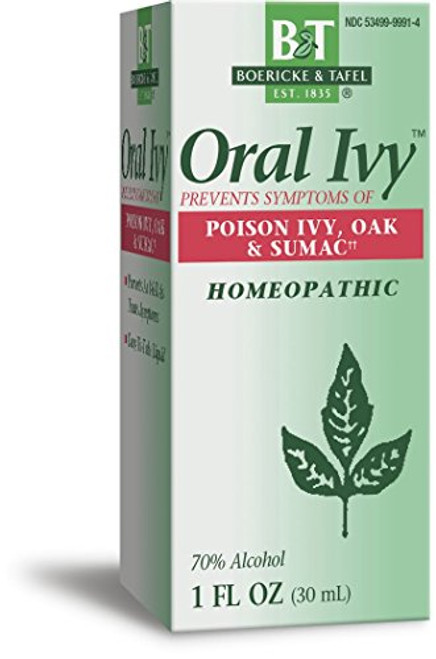 Boericke   Tafel Oral Ivy Liquid Homeopathic Treatment   Prevention of Poison Ivy Poison Oak   Poison Sumac Relieves Itching   Burning 1 FL Ounce