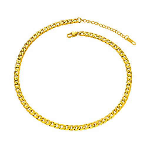 PROSTEEL Cuban Link 14 Inch Gold Necklace Choker Adjustable Chain for Women Teen Girls Trendy Chokers Simple 18K Gold Necklaces Chocker PROSTEEL Cuban Link 14 Inch Gold Necklace Choker Adjustable Chain for Women Teen Girls Trendy Chokers Simple 18K Gold Necklaces Chocker