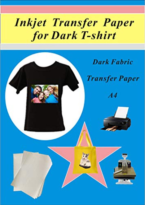 Printable T-Shirt Transfers for Use on Dark Fabrics Inkjet Printers Heat Transfer Papers 10 Paper Transfers A4