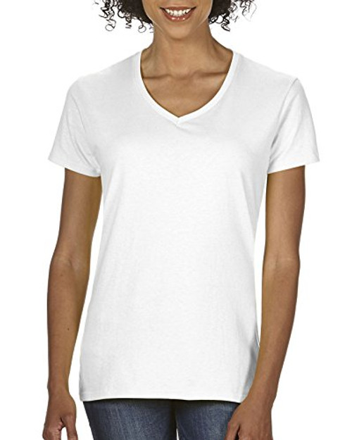 Gildan Womens Plus Size Heavy Cotton V-Neck T-Shirt 2-Pack White 3X-Large