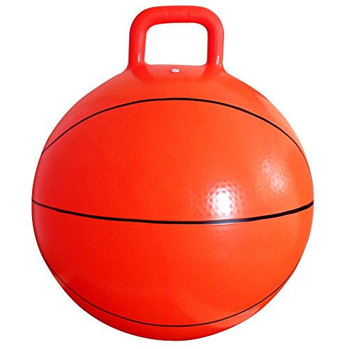 AppleRound Space Hopper Ball with Pump in Basketball Style 15in38cm Diameter for Ages 3-5 Hop Ball Kangaroo Bouncer Hoppity Hop