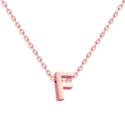 Ztuo Initial Script Name Necklace For Women Girls 26 Letters Stainless Steel Rose Gold Jewelry Alphabet F Ztuo Initial Script Name Necklace For Women Girls 26 Letters Stainless Steel Rose Gold Jewelry Alphabet F