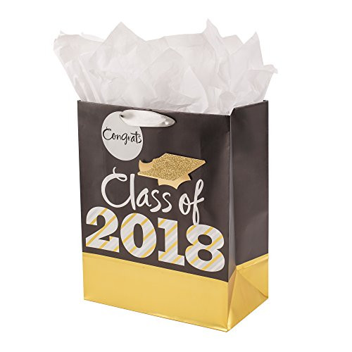 Hallmark Large Graduation Gift Bag With Tissue Paper and Gift Tag (Black and Gold Class of 2018) Hallmark Large Graduation Gift Bag With Tissue Paper and Gift Tag (Black and Gold Class of 2018)