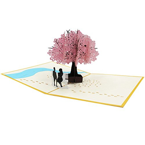 Rebecca Cherry Blossom 3D Greeting Cards Romantic Pop Up Card for Valentine's Day, Wedding Anniversary, Birthday Rebecca Cherry Blossom 3D Greeting Cards Romantic Pop Up Card for Valentine's Day, Wedding Anniversary, Birthday