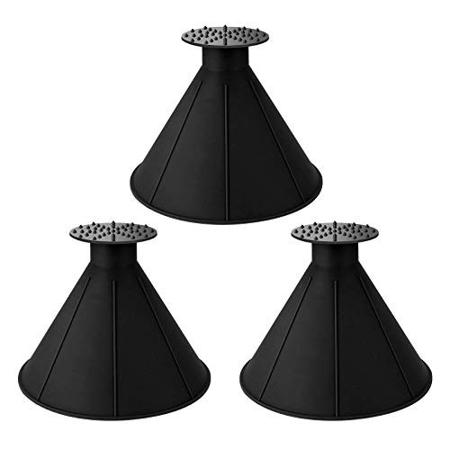 LuckyKilig Magic Scraper Round Windshield Ice Scrapers Car Windshield Snow Scraper Magic Snow Removal Tool Cone-Shaped Windshield Ice Scraper Black 3 Pack