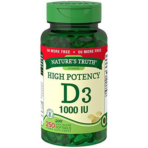 Natures Truth Vitamin D3 1000 IU Value Size 20050 Count Natures Truth Vitamin D3 1000 IU Value Size 20050 Count